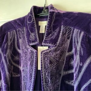 Chico’s Embroidered Velvet Jacket (Size 3) NWT